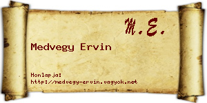 Medvegy Ervin névjegykártya