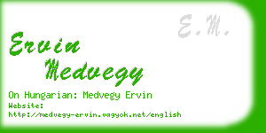 ervin medvegy business card